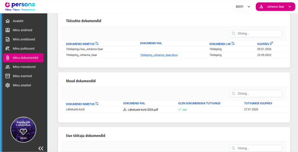 Dokumendid iseteeninduses