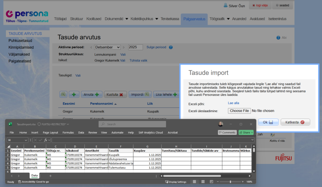 tasude kinnipidamiste import